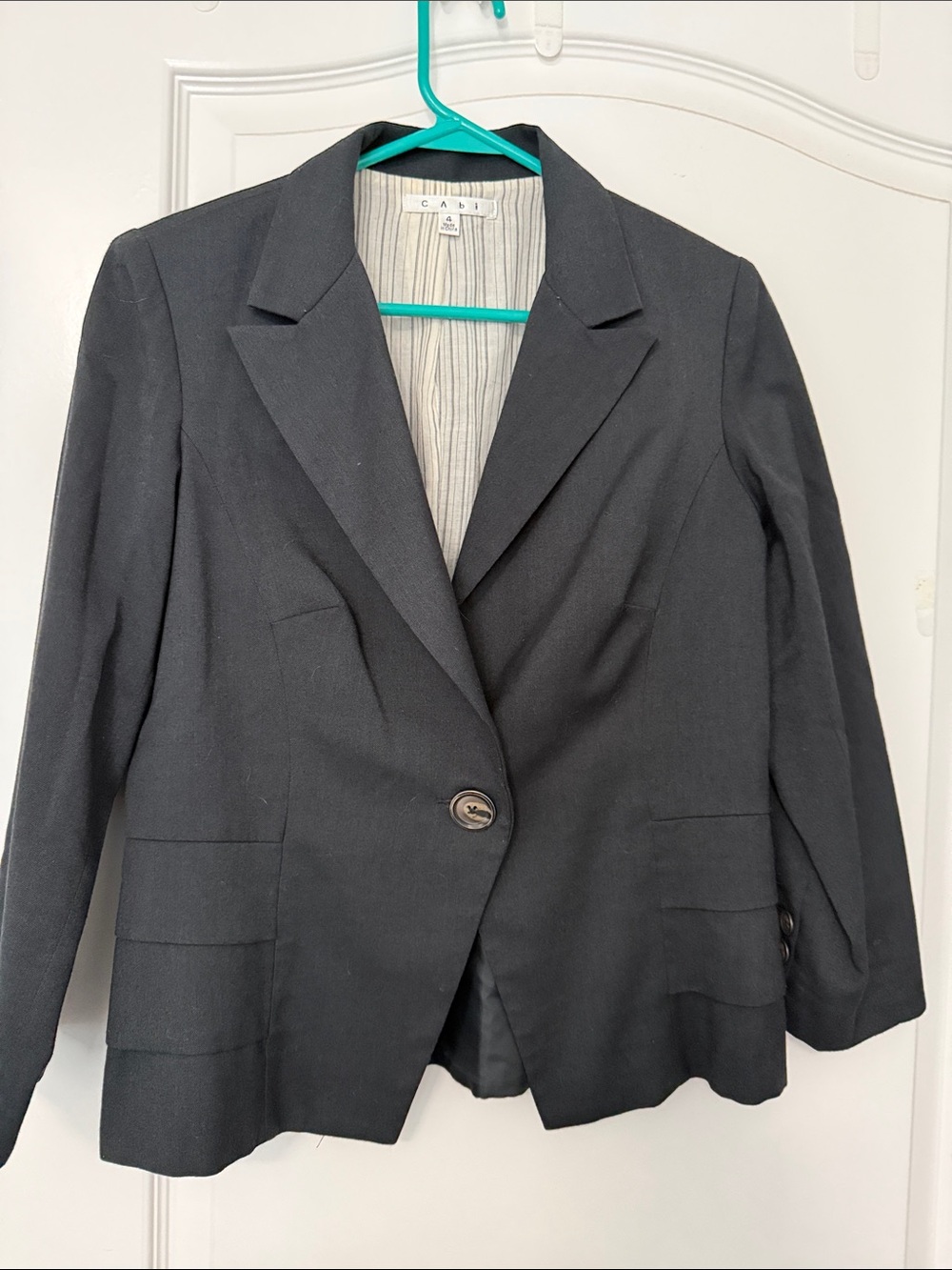 CAbi Black Tailored Single-Button Blazer